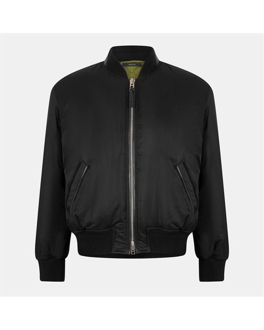 Tom Ford Black Lightweight Satin Bomber Jacket for men