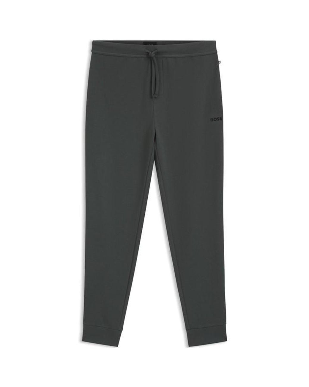Boss Gray Bw Waffle Jogging Bottoms for men