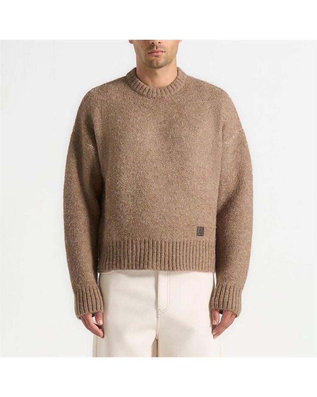 Manière De Voir Brown Kamil Brushed Wool Knit Jumper for men