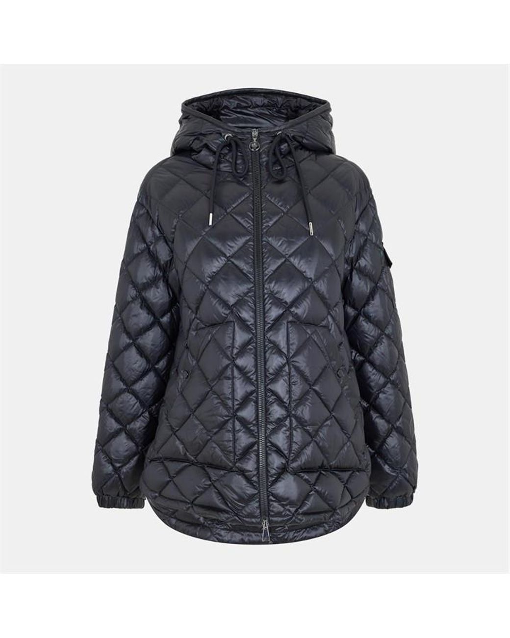 Moncler Blue Diamond Quilted Snap-Button Overshirt