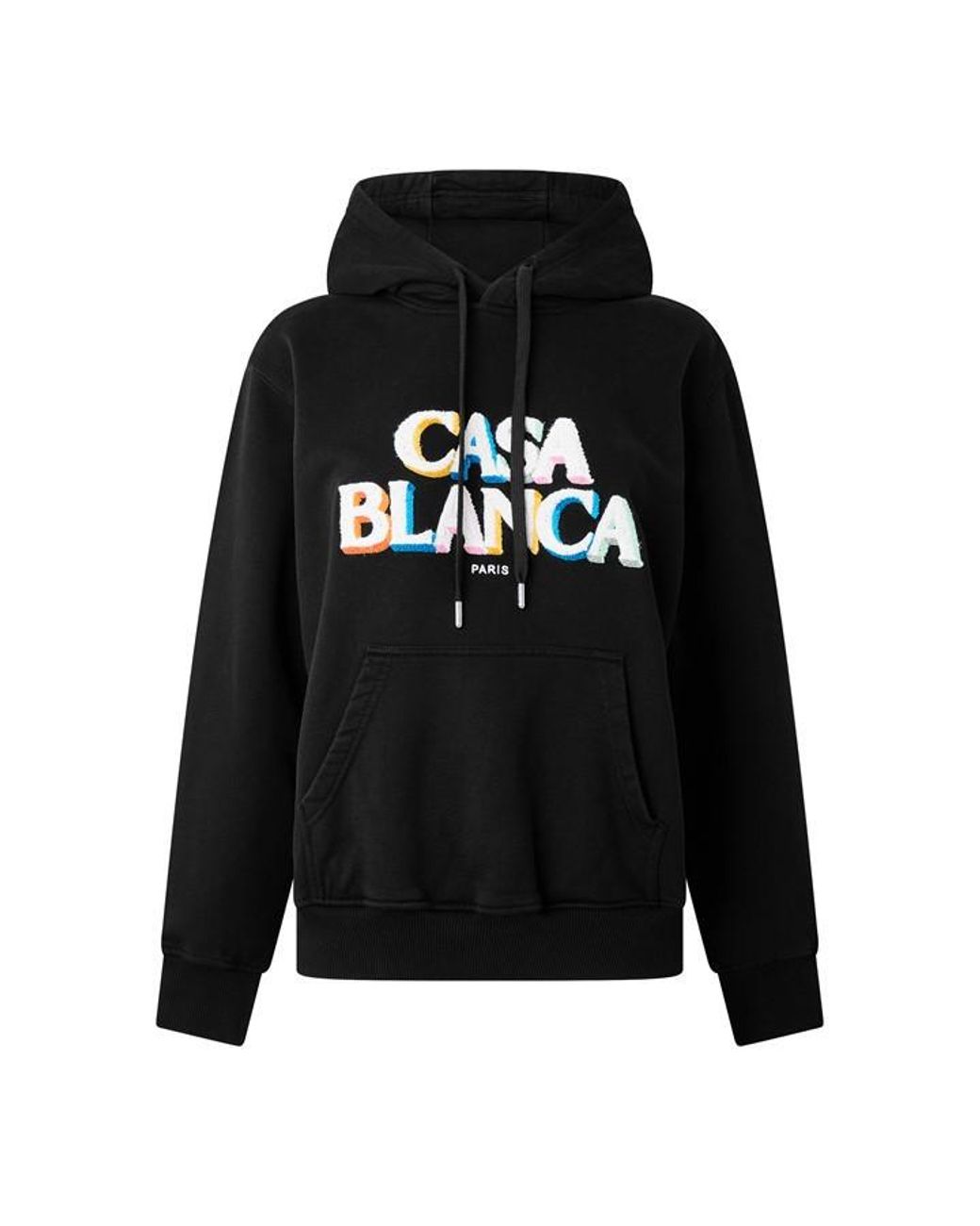 Casablanca Black Drawstring Hooded Sweatshirt