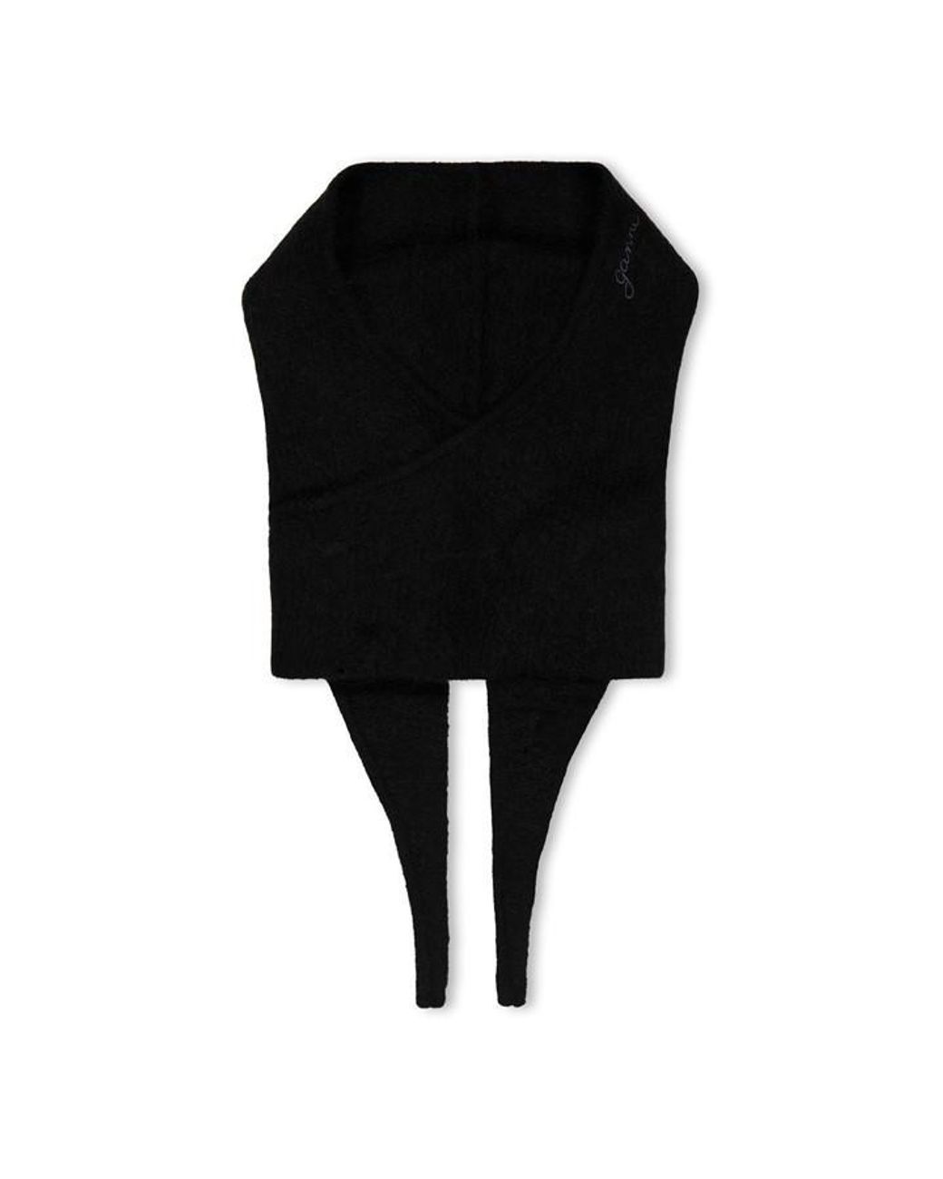 Ganni Black Soft Wool Balaclava