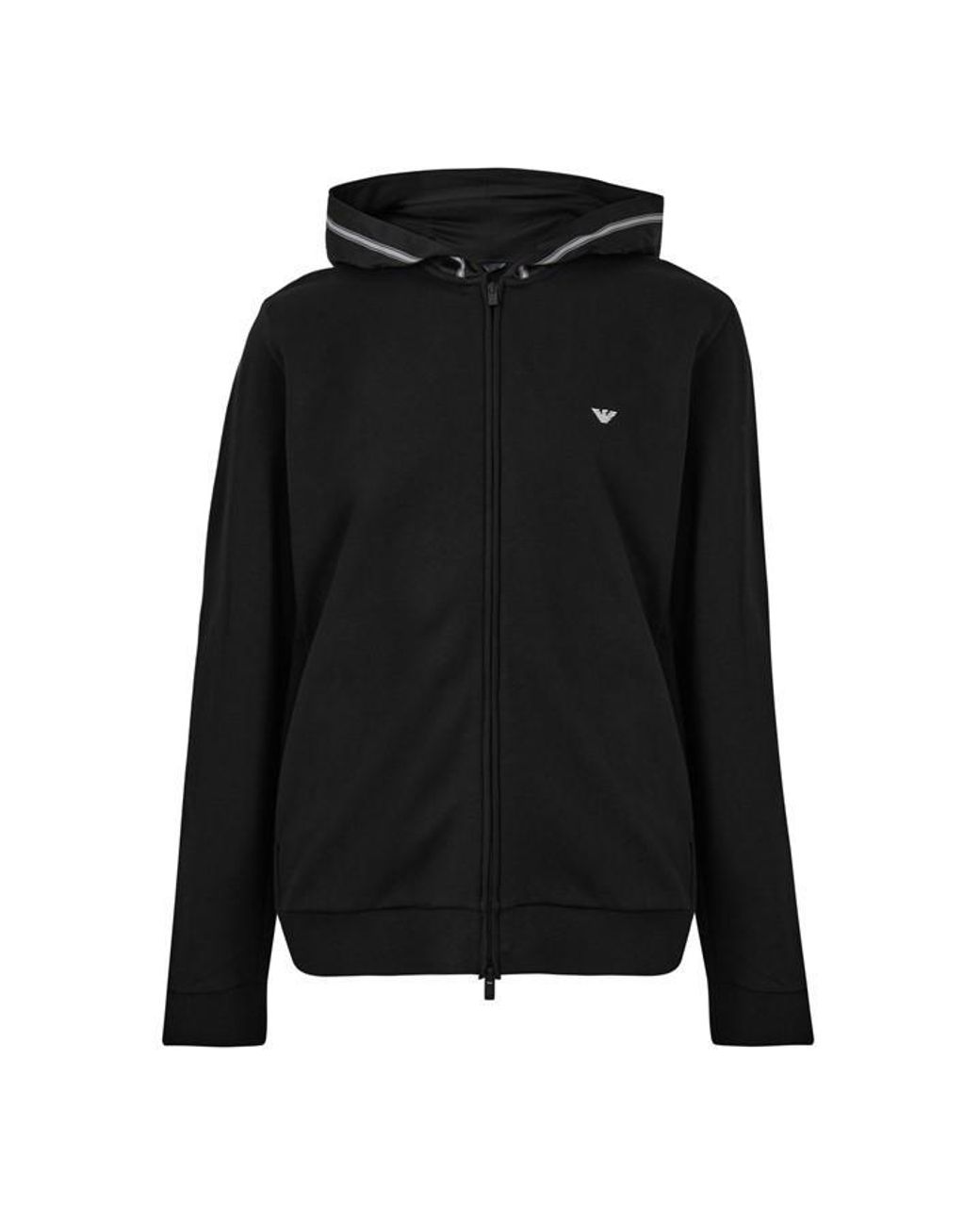Emporio Armani Black Emporio Zip Hoody Sn64 for men