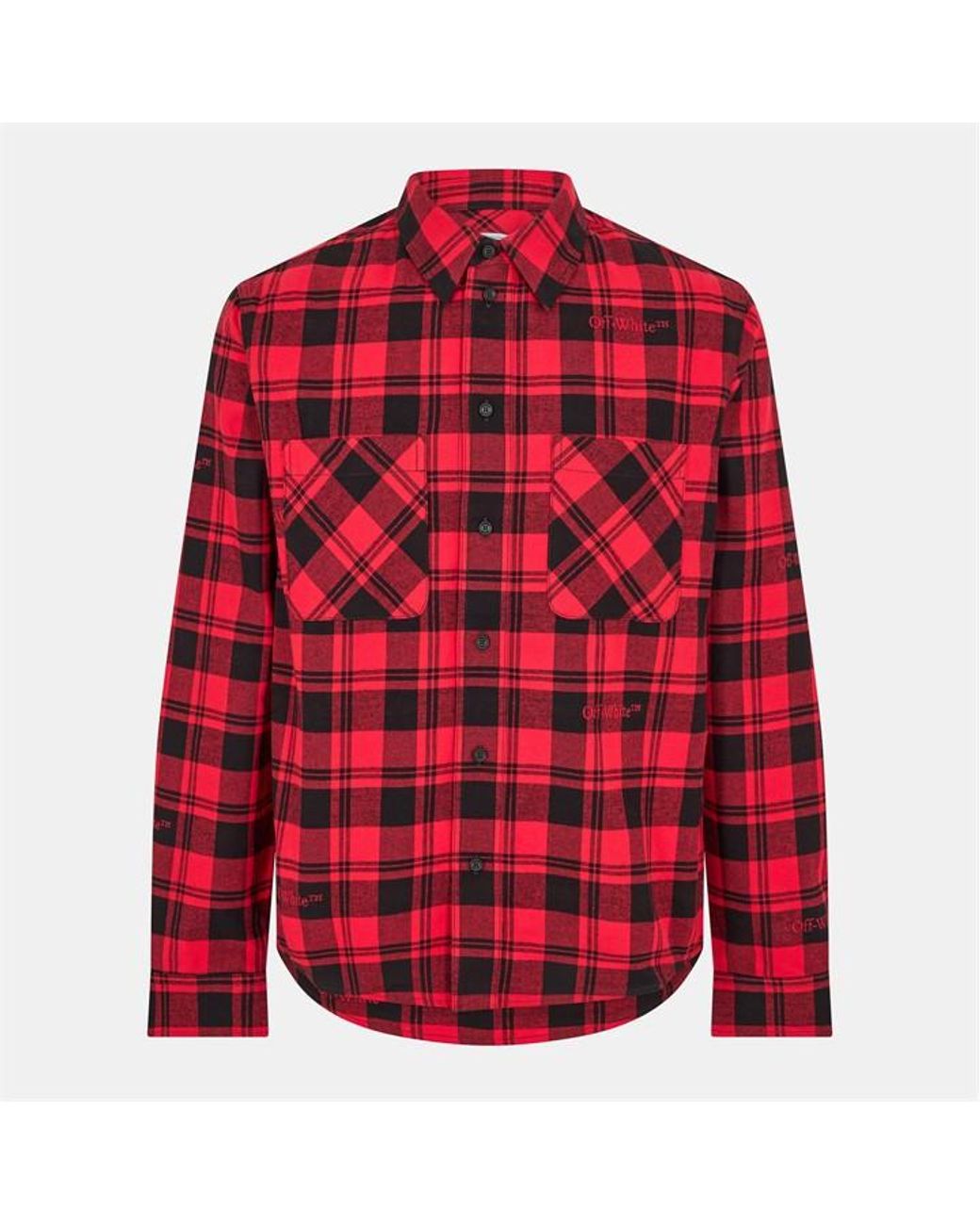 Off-White c/o Virgil Abloh Red Off Check Shirt for men