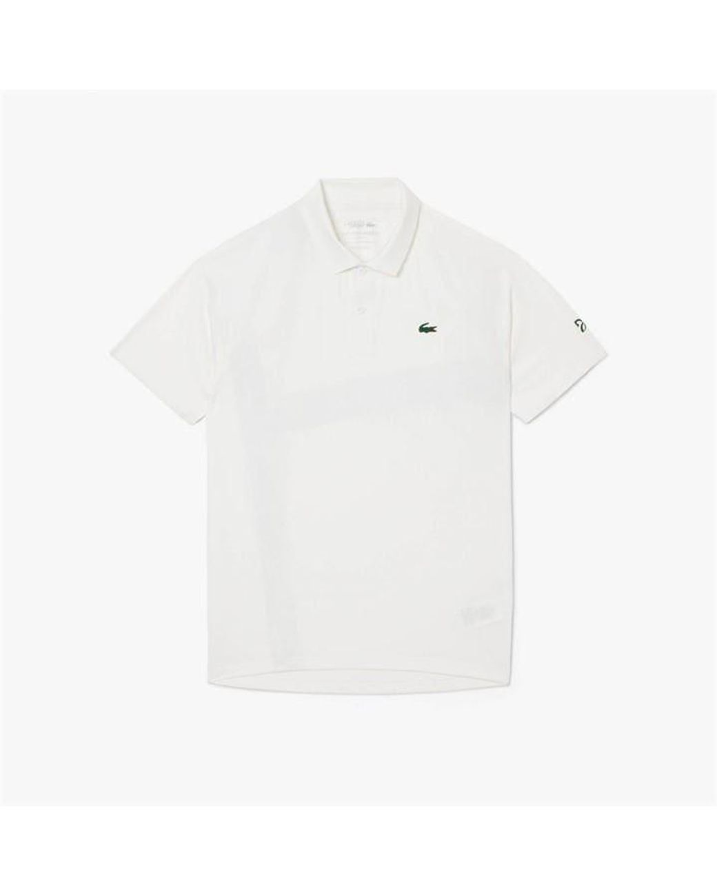 Lacoste White Novak Djokovic On Court Polo Shirt for men