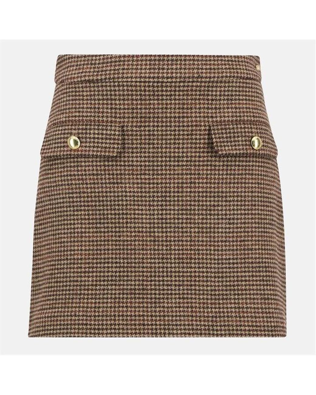 Barbour Brown Sophia Mini Wool Skirt