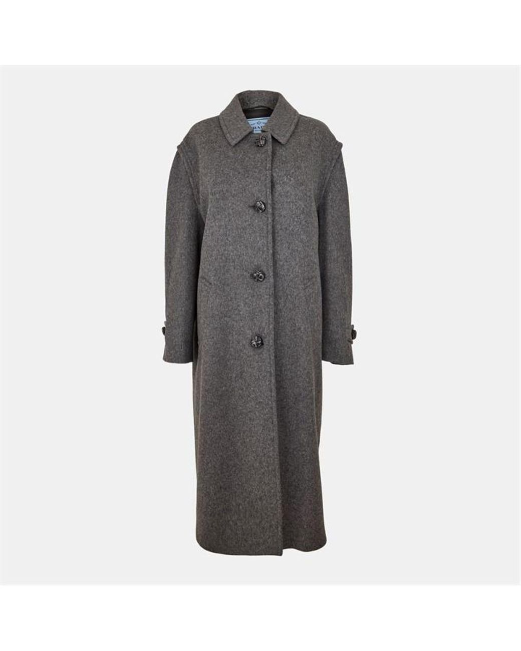 Prada Gray Structured Overcoat