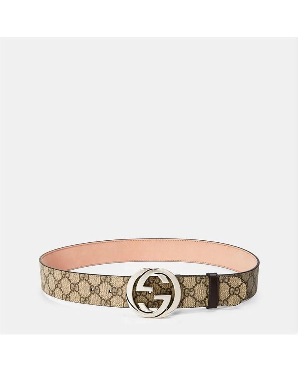 Gucci Metallic Logo Canvas Gg Supreme Belt for men