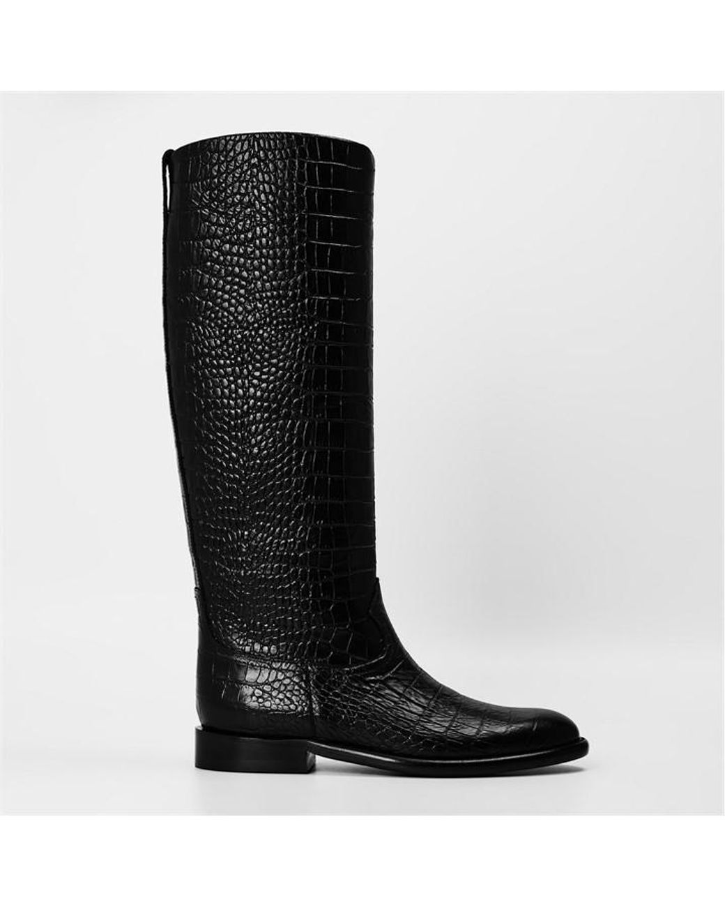 Paris Texas Black Balanced Heel Knee High Boots
