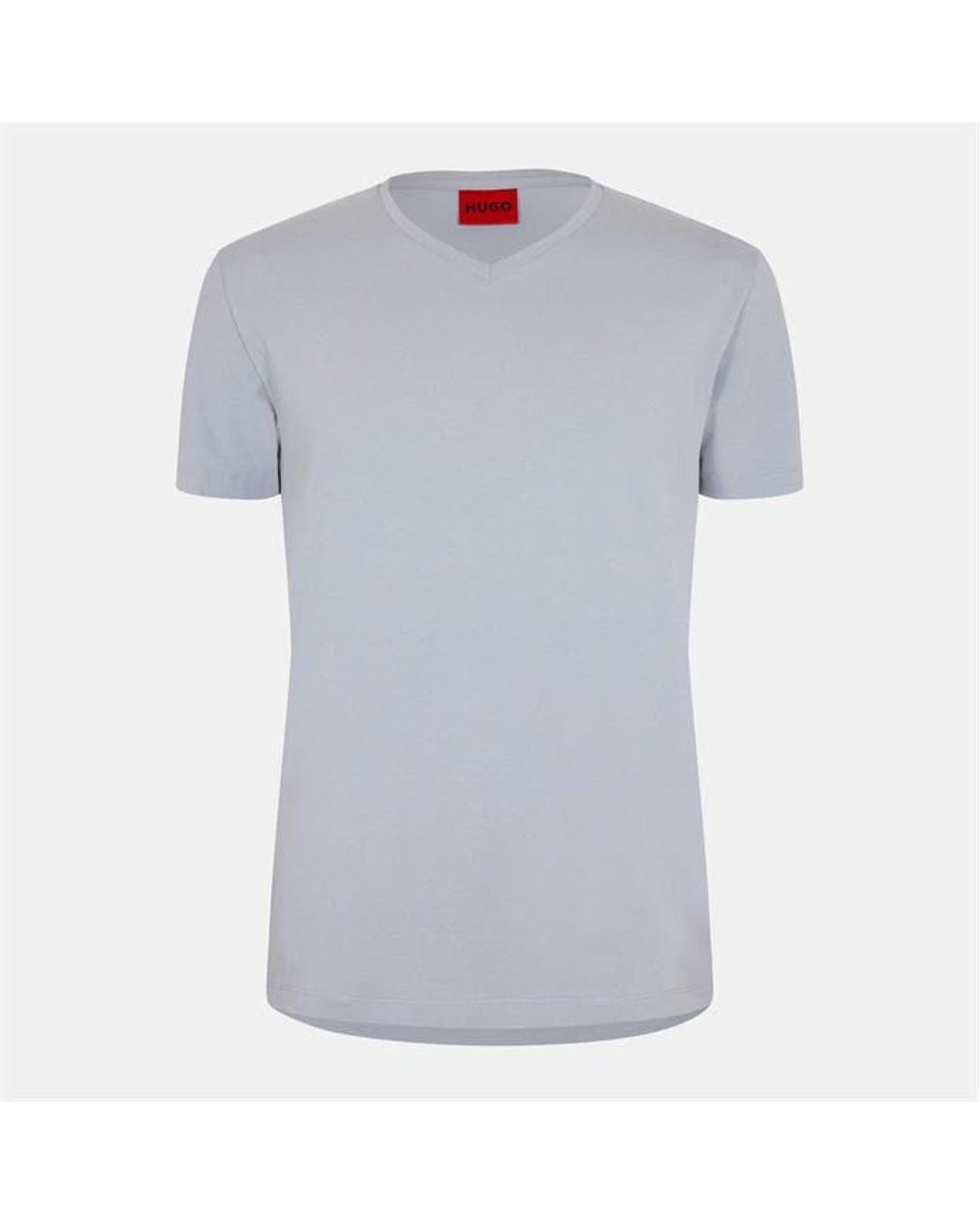 HUGO Gray Short Sleeve V Neck T Shirt for men