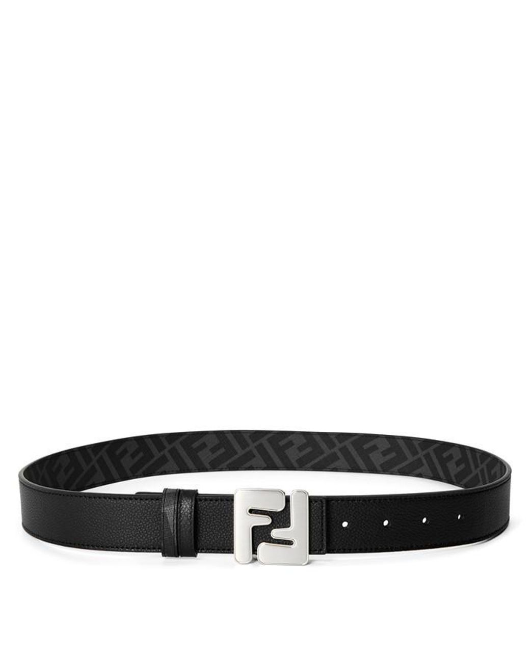 Fendi Black Ff Reversible Leather Belt for men