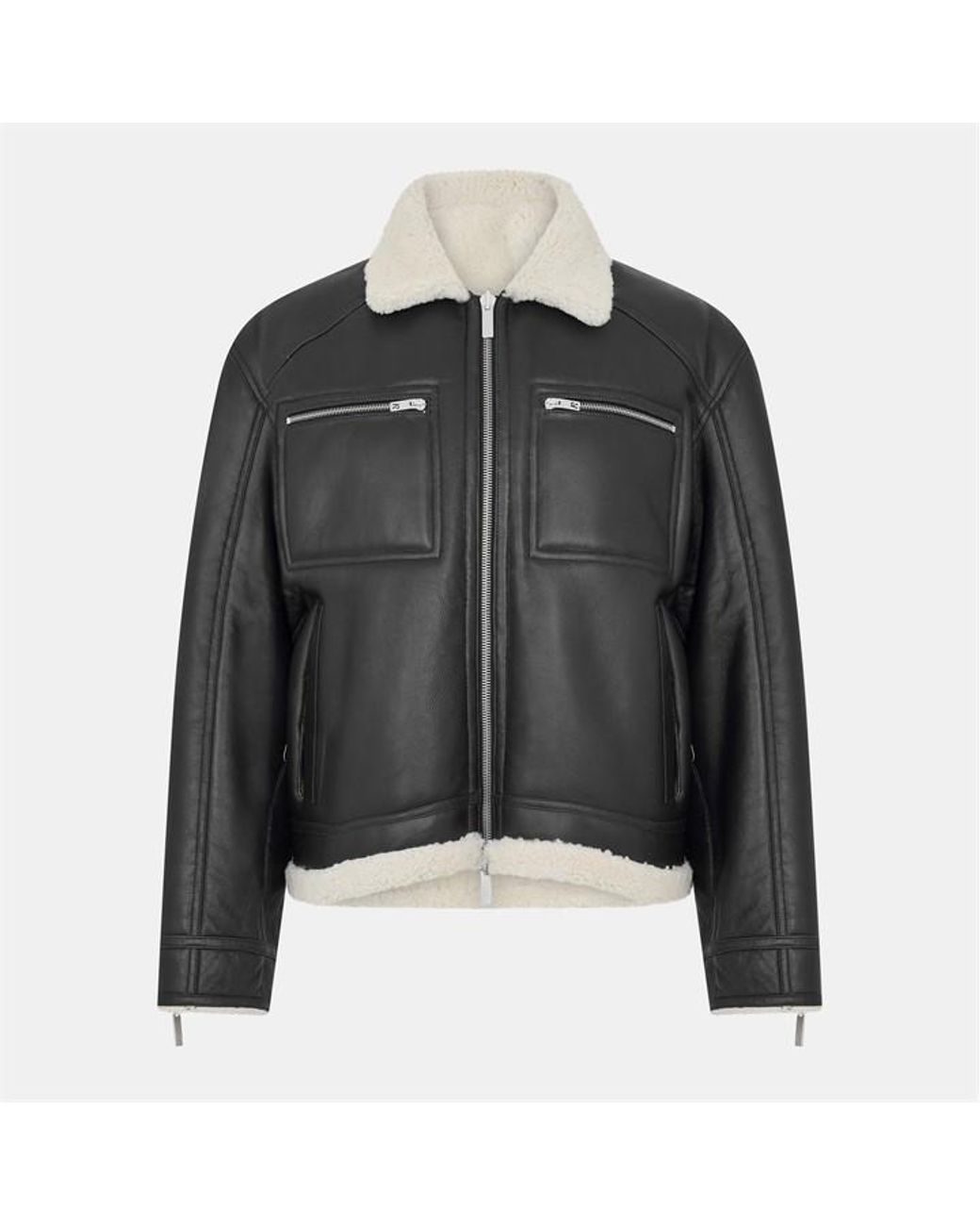 Represent Black Shearling Tailored Jacket for men