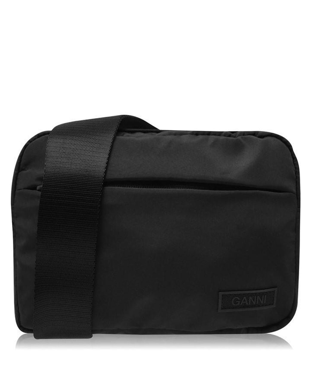 Ganni Black Tech Fabric Shoulder Bag