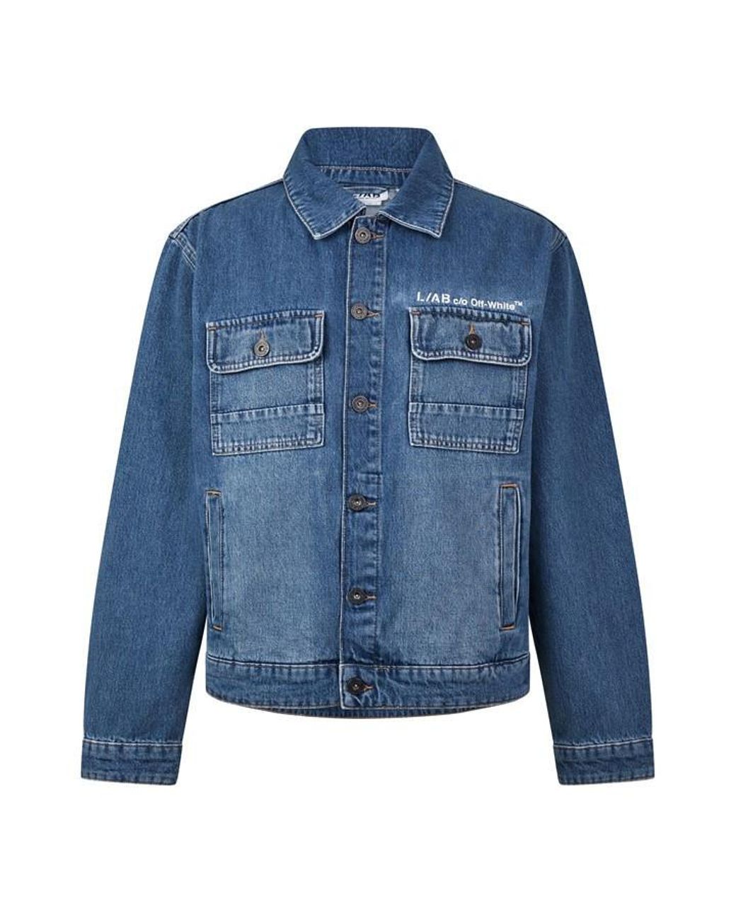 L/AB Off White Blue L/Ab Off Diag Dnm Jk Sn71 for men