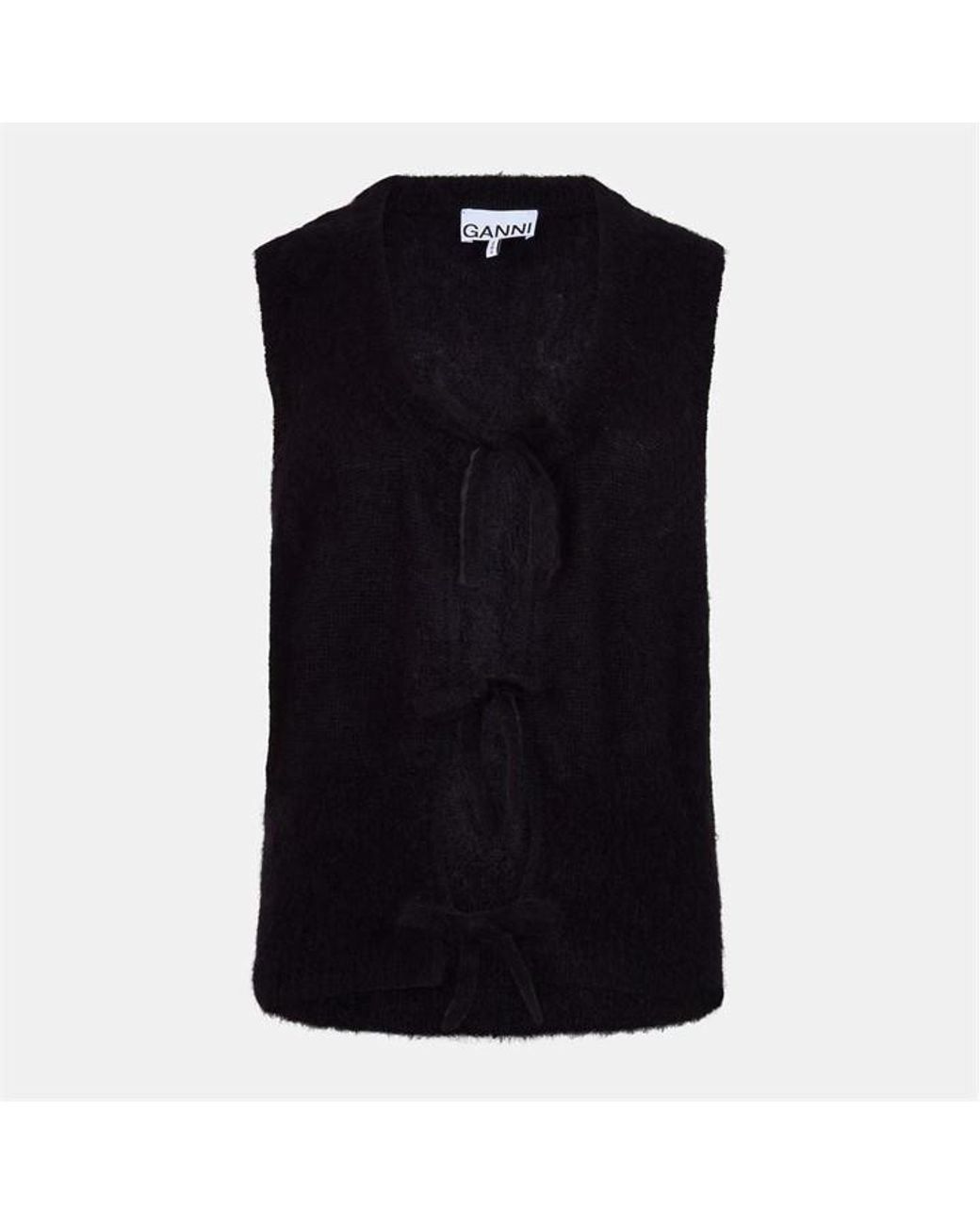 Ganni Black Mohair Sweater Vest