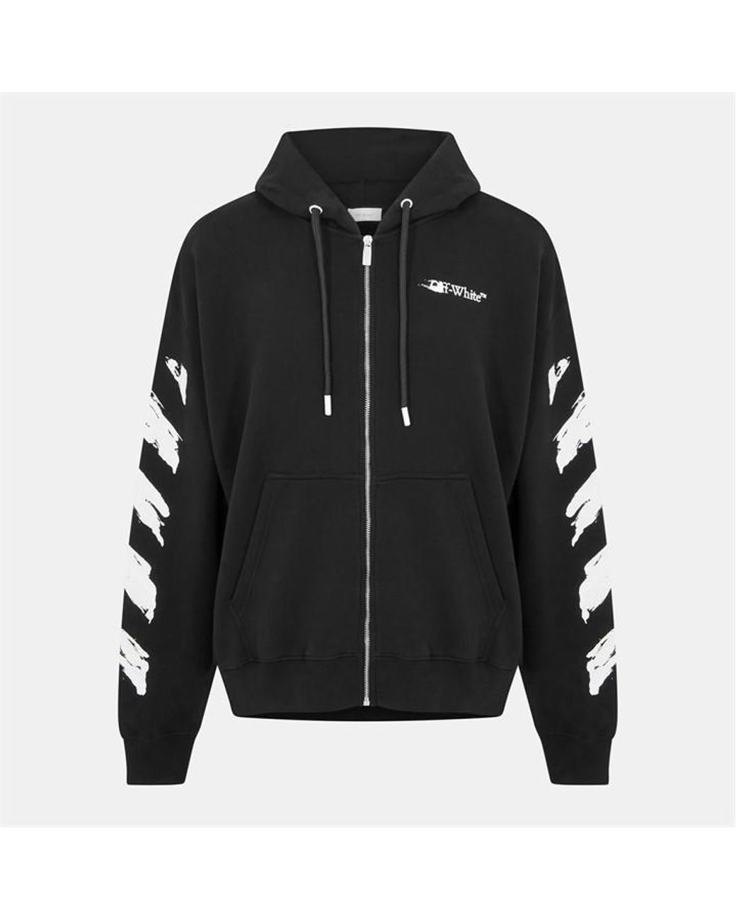 Off-White c/o Virgil Abloh Black Ink Zip Hoodie for men