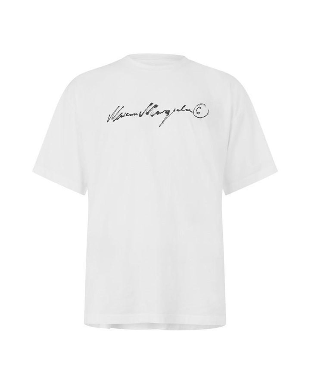 MM6 by Maison Margiela White Signature Overdyed Tee for men