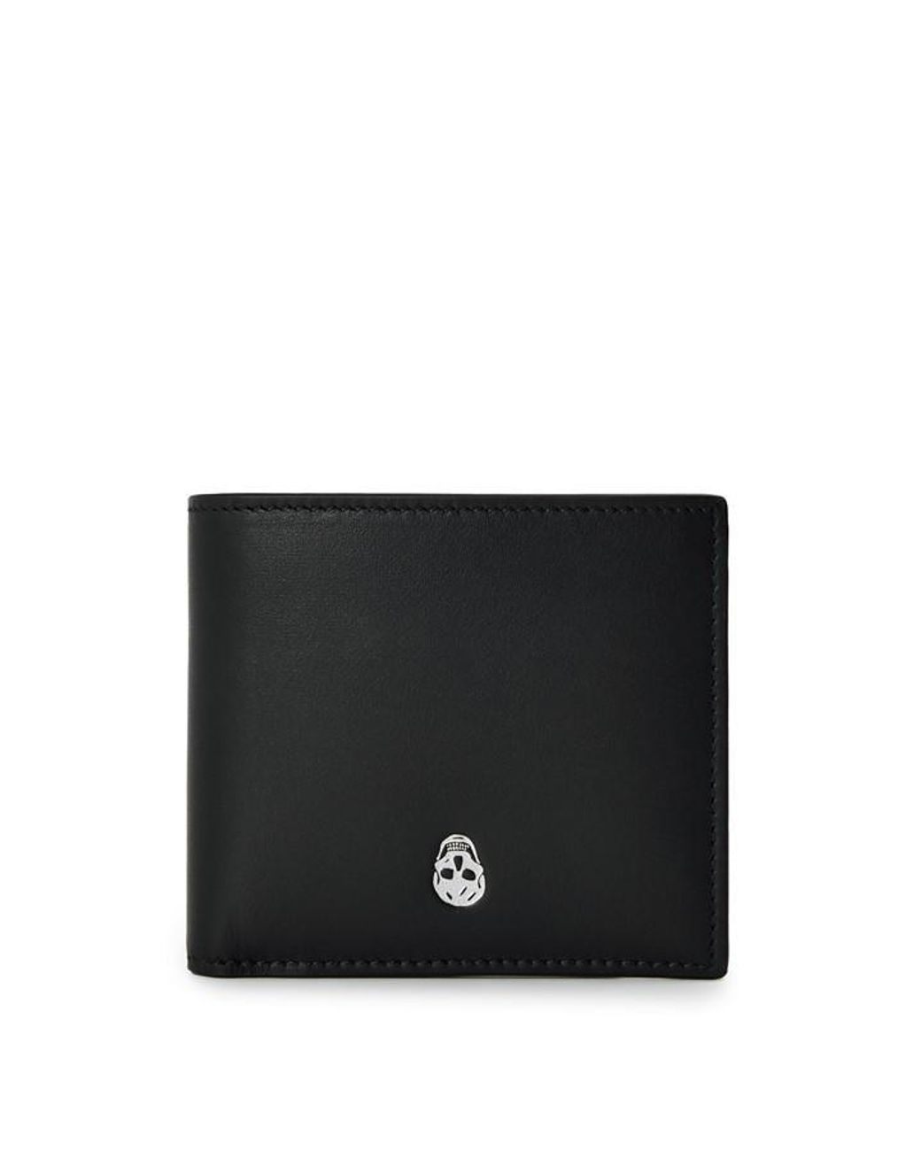 McQueen Black Structured Billfold Wallet for men