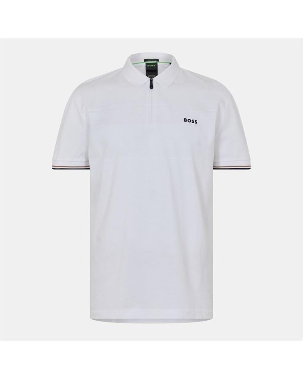 Boss White Philix Pima Cotton Short Sleeve Polo Shirt for men