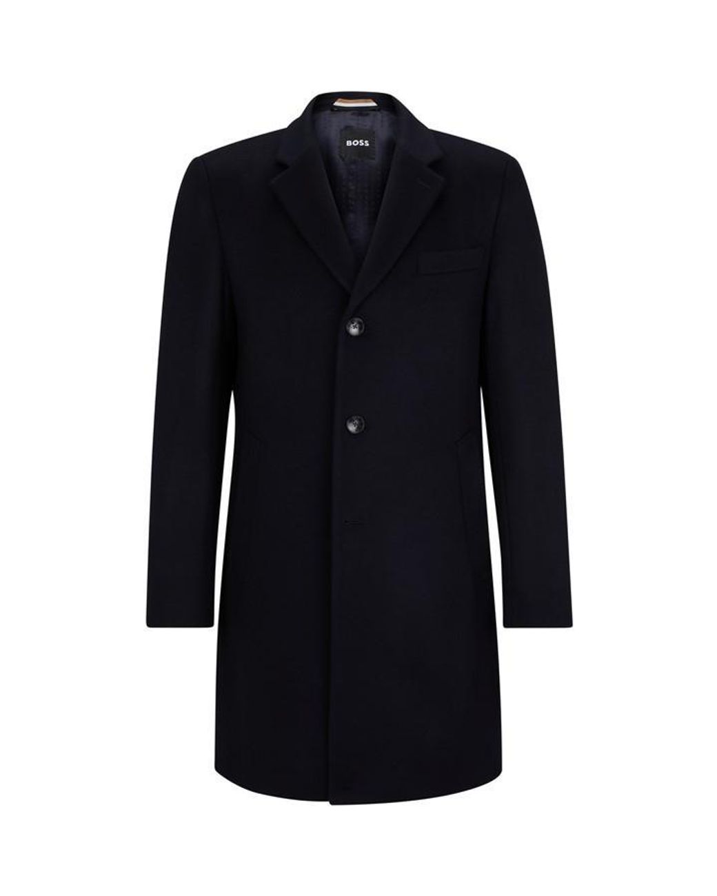 Boss Blue Hyde Tailored Fit Long Formal Coat for men