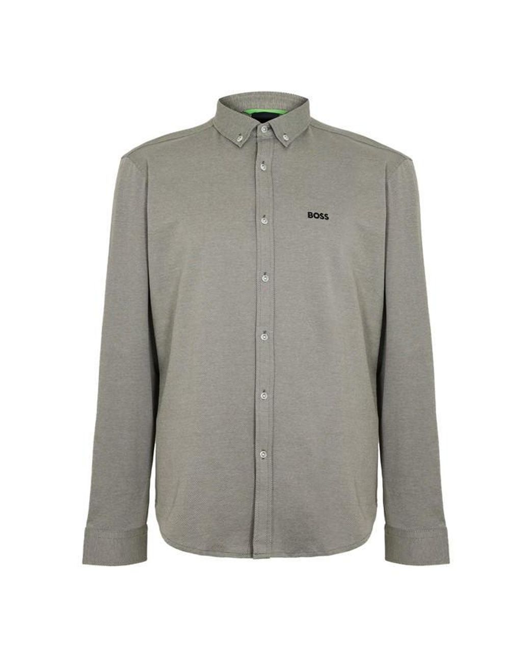Boss Blue Motion Long Sleeve Buttoned Shirt With Logo Detail for men