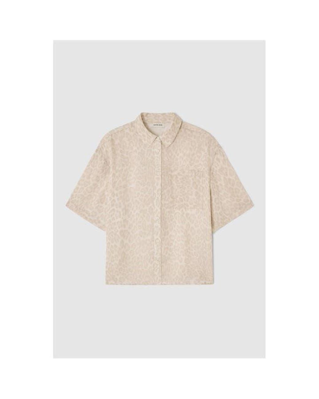 Anine Bing White Patterned Short Sleeve Shirt