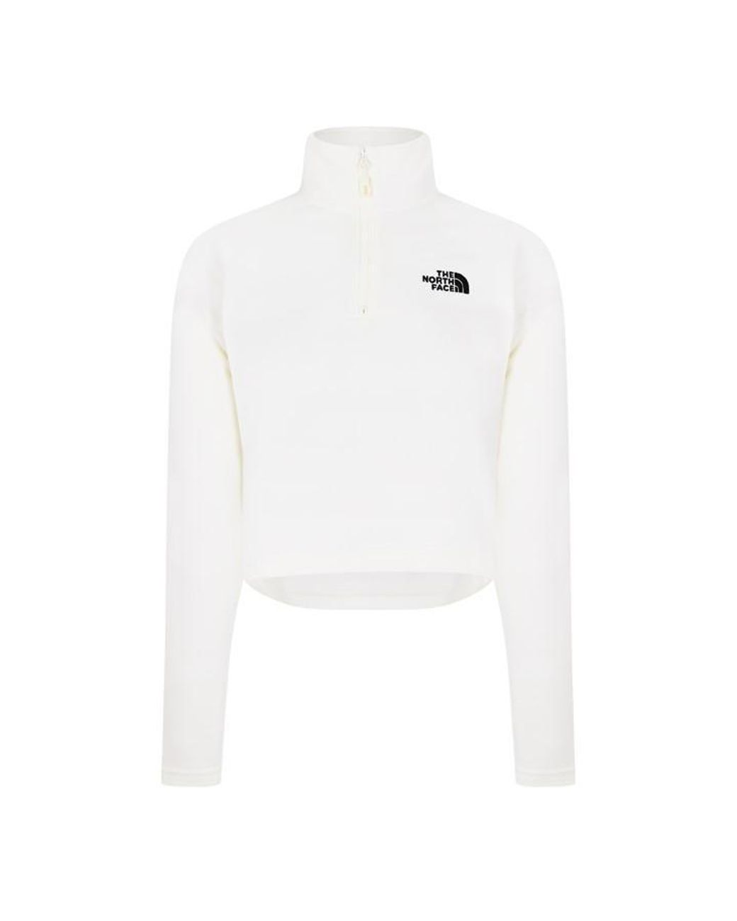 The North Face White Glacier Quarter-Zip Crop Fleece Top