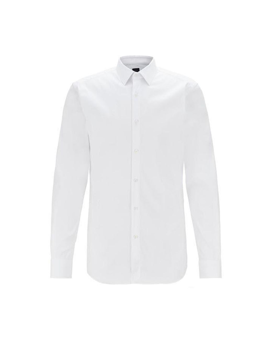 Boss White T-Hays Plain Long-Sleeve Shirt for men