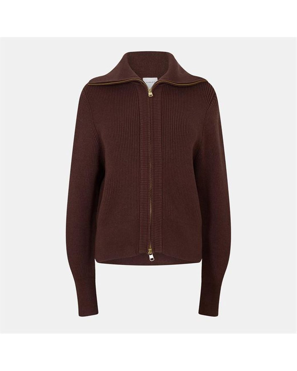 Varley Brown Enrico Soft Lightweight Relaxed Fit Cardigan