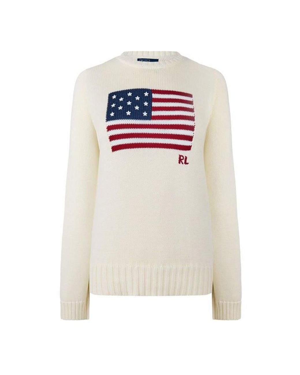 Polo Ralph Lauren White Flag Knit Jumper