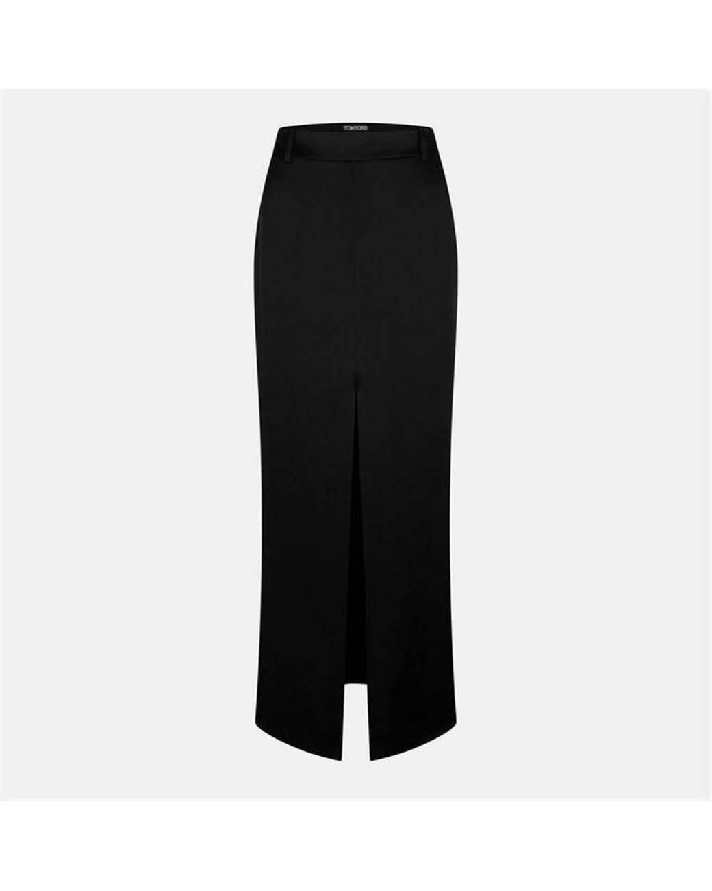 Tom Ford Black Tf Tailored Midi Skirt
