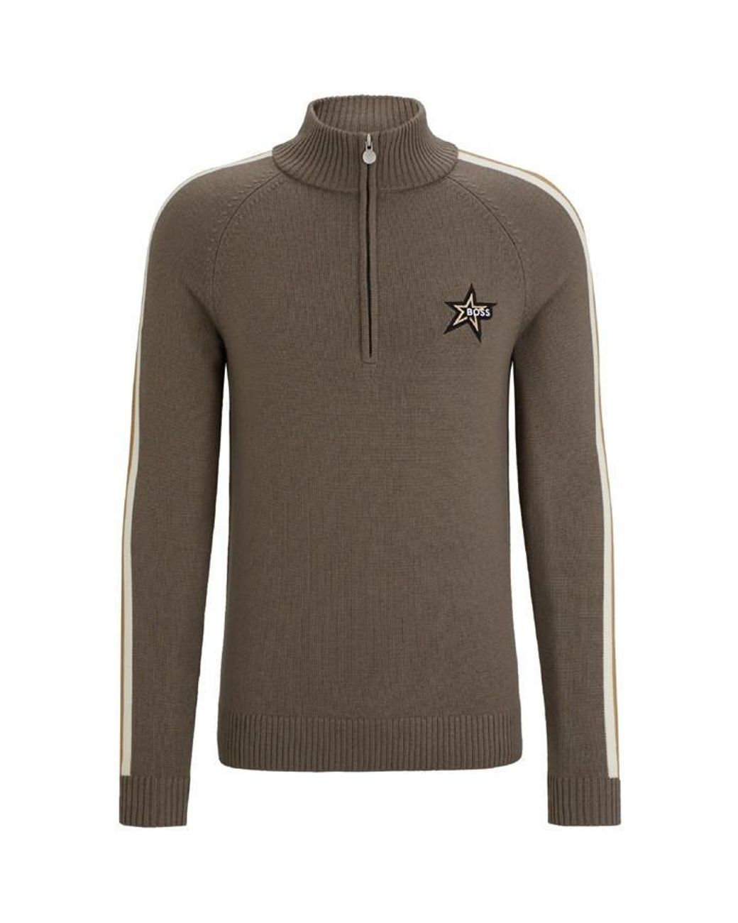 Boss Brown Quarter-Zip Fleece for men