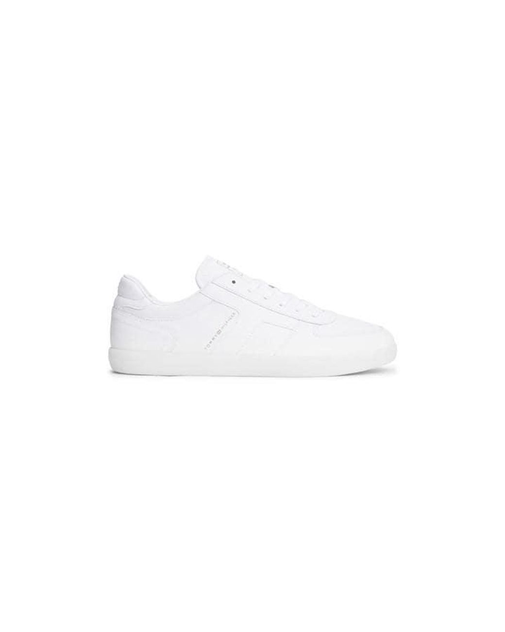 Tommy Hilfiger White Tribeca Leather Low-Top Trainers for men