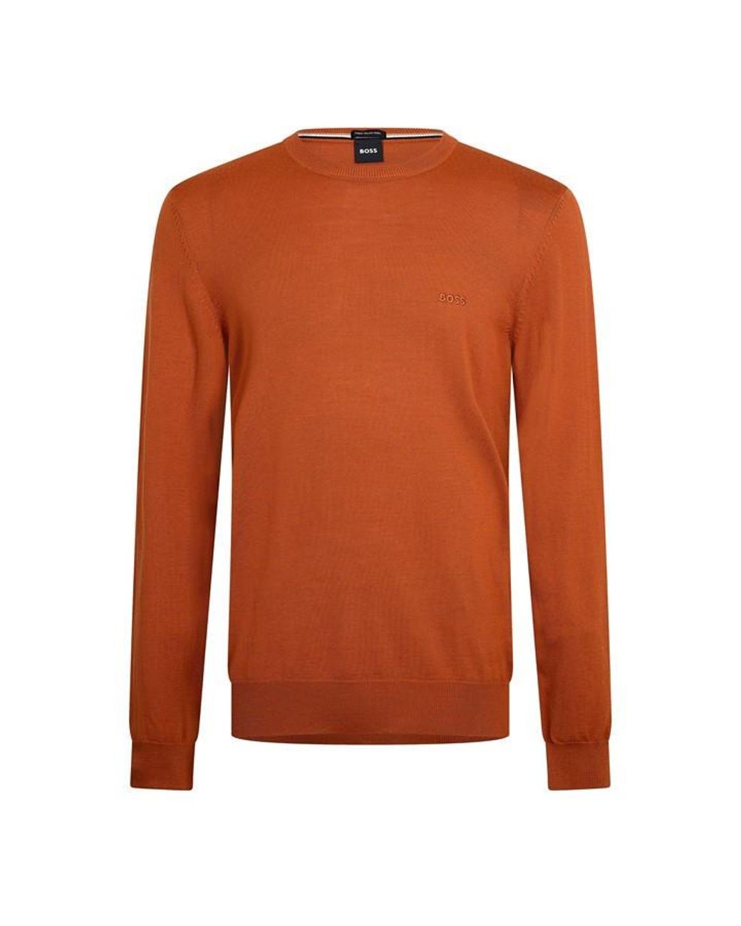 Boss Brown Botto Knitted Crew Neck Jumper for men