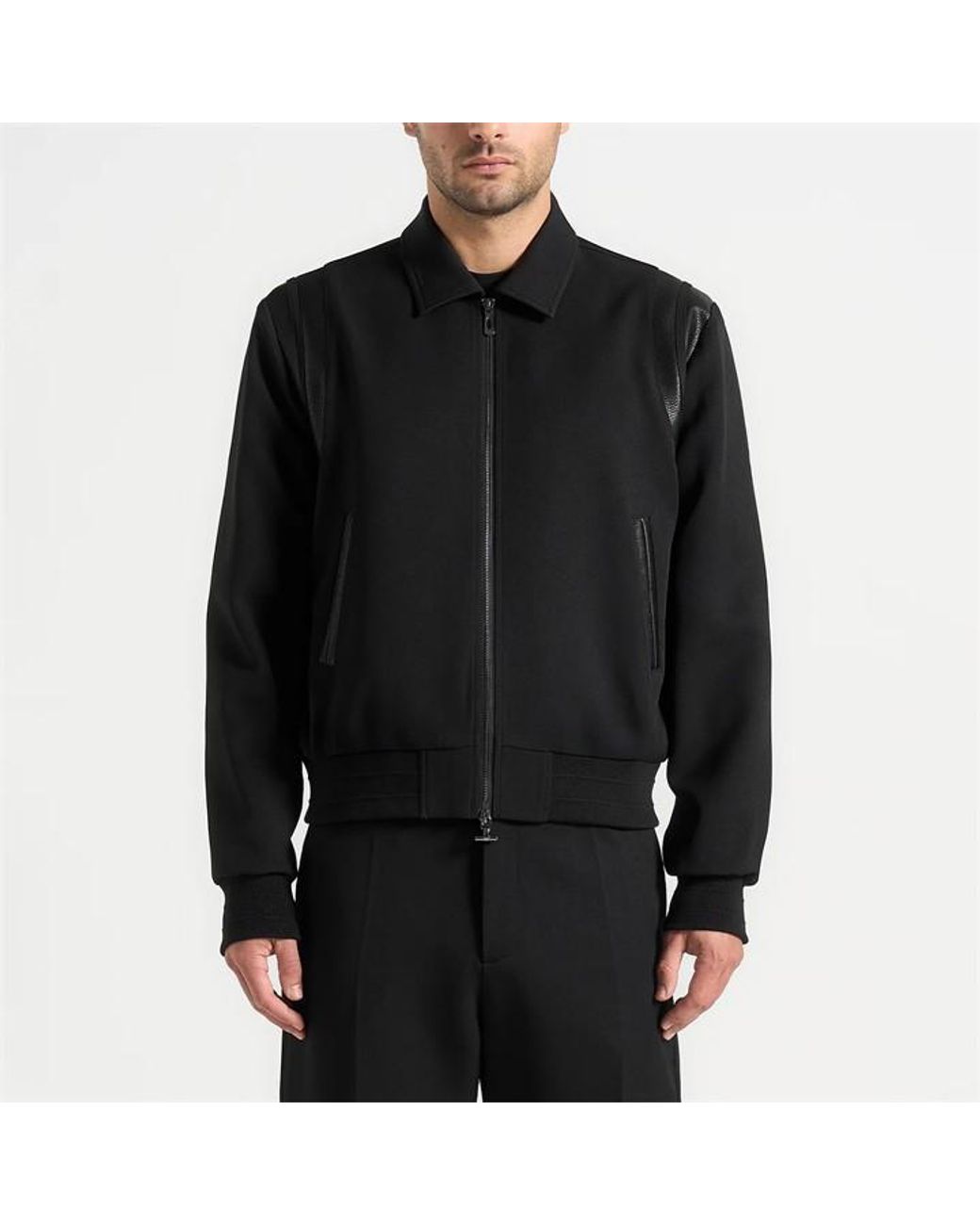 Manière De Voir Black Denis Tailored Varsity Jacket for men