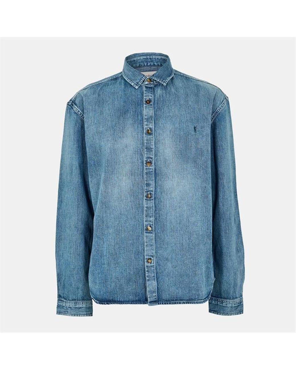 Saint Laurent Blue Structured Overshirt for men