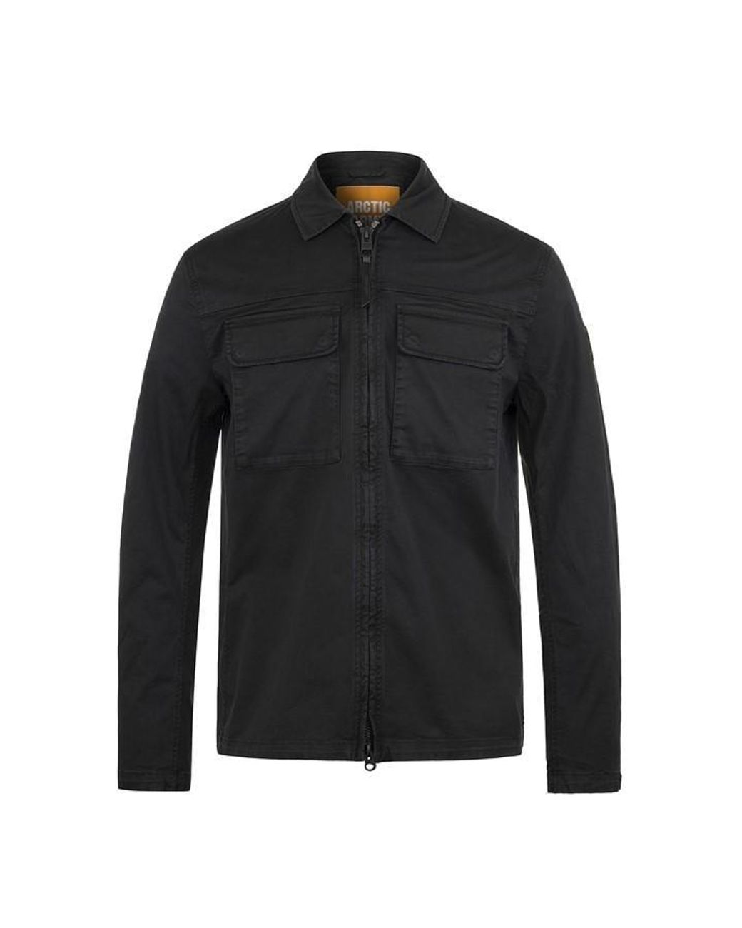 ARCTIC ARMY Black Narvik Long Sleeve 2 Pocket Overshirt for men