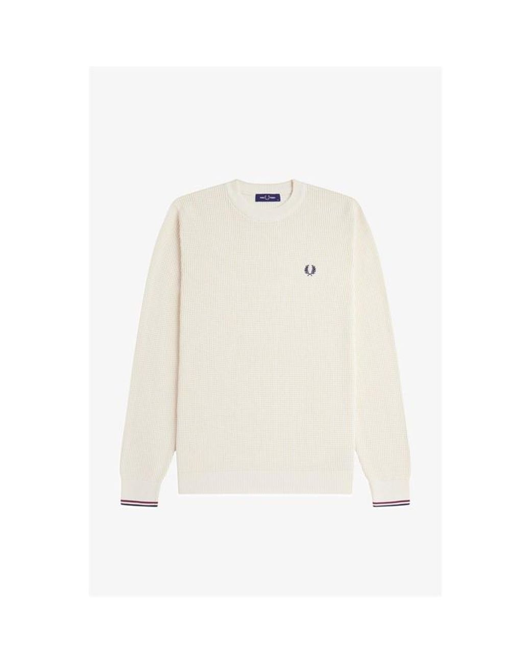 Fred Perry White Fred Waff Jumper Sn64 for men