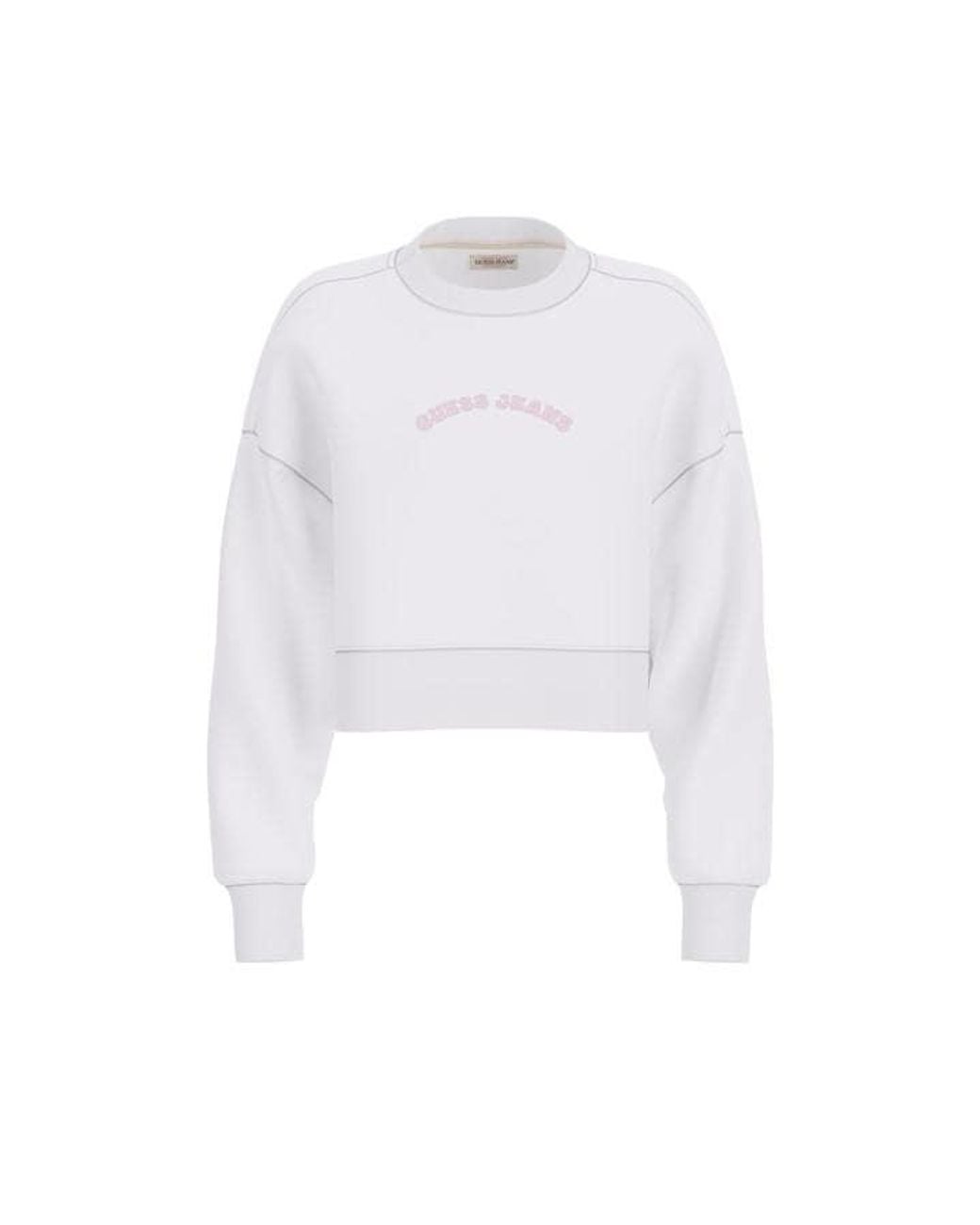 Guess White Crew Sweatshirt