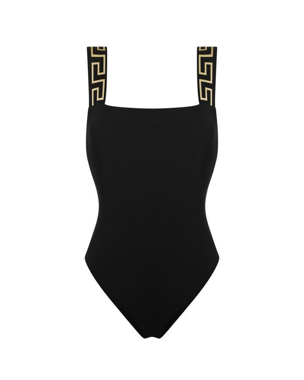 Versace Black Greca Border One-Piece Swimsuit