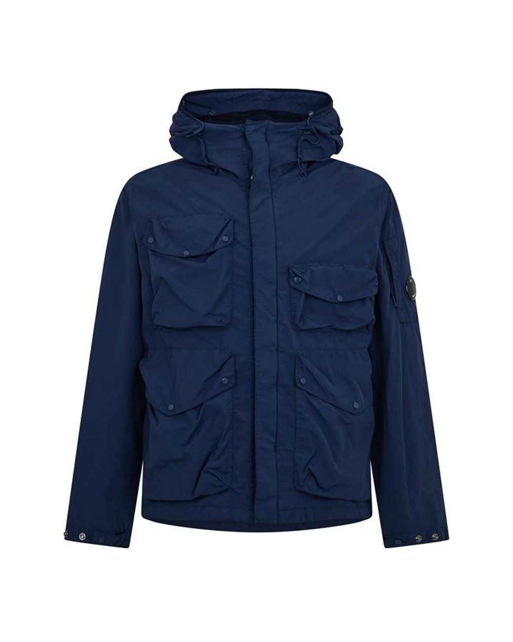 C P Company Blue Flatt Nylon Google Jacket for men