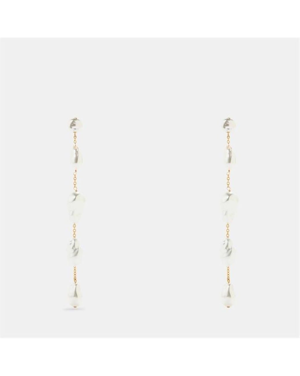 Cult Gaia White Vana Drop Earrings