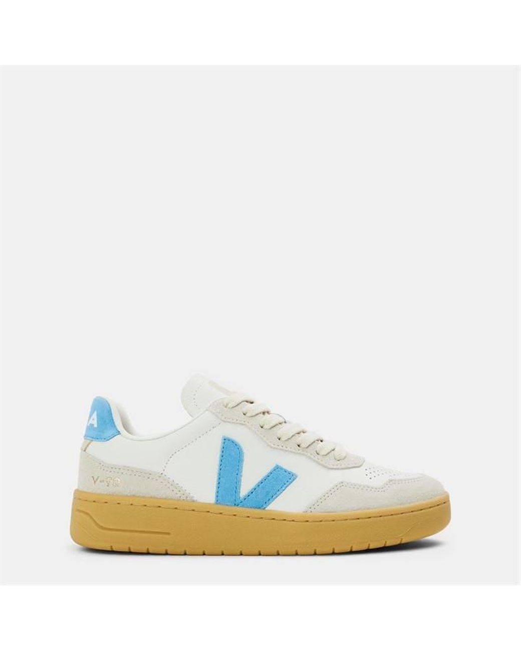 Veja Blue Bastle Leather Court Trainers