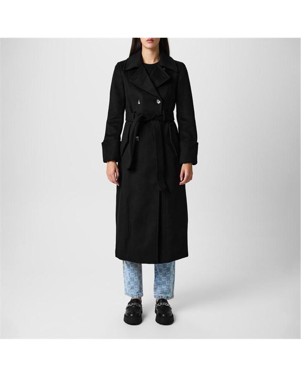 DKNY Wool Coat in Black Lyst UK