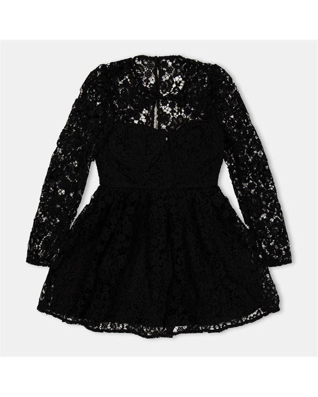 Self-Portrait Black Lace Mini Dress