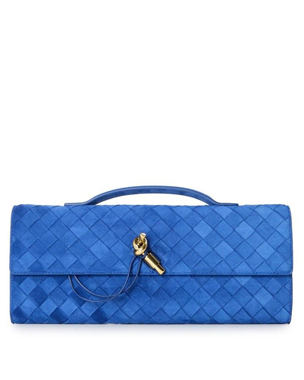 Bottega Veneta Blue Andiamo Clutch