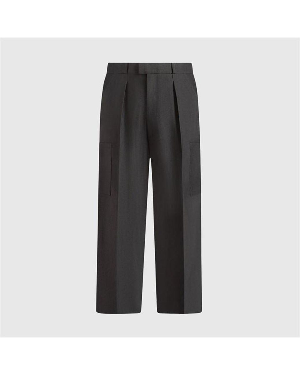 Manière De Voir Gray Relaxed Fit Pleated Pocket Trousers for men