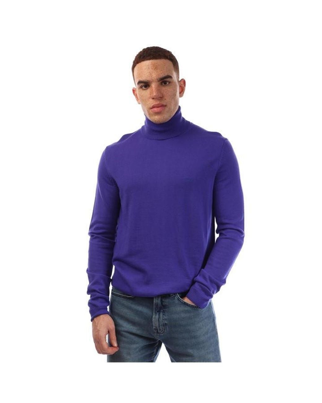 Boss Purple Baldebert E Turtle Neck Jumper for men