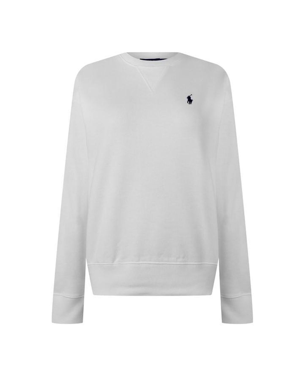 Polo Ralph Lauren White Fleece Crew Sweater