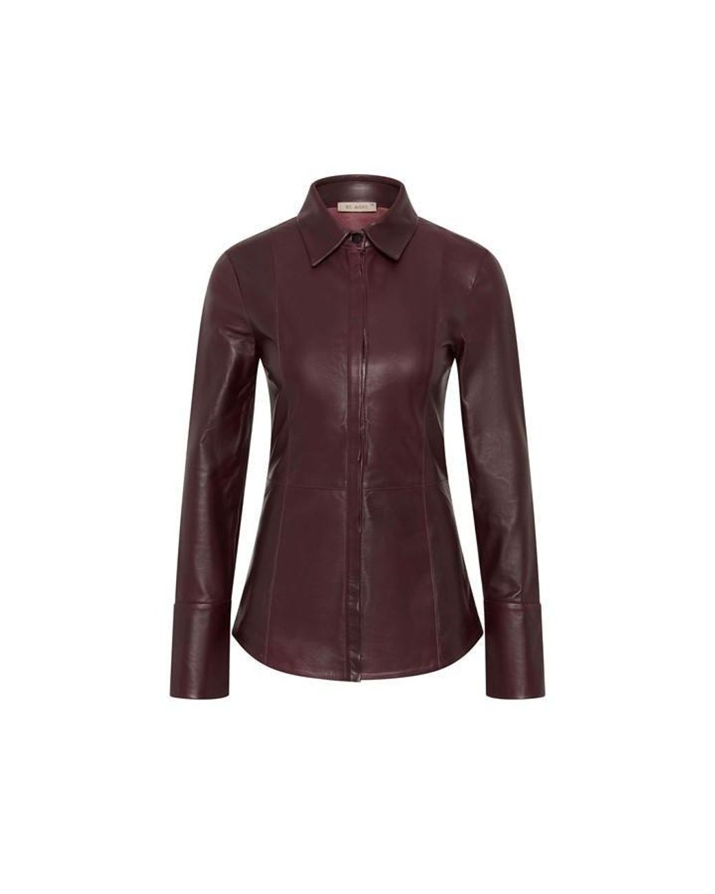St. Agni Purple Panelled Leather Shirt